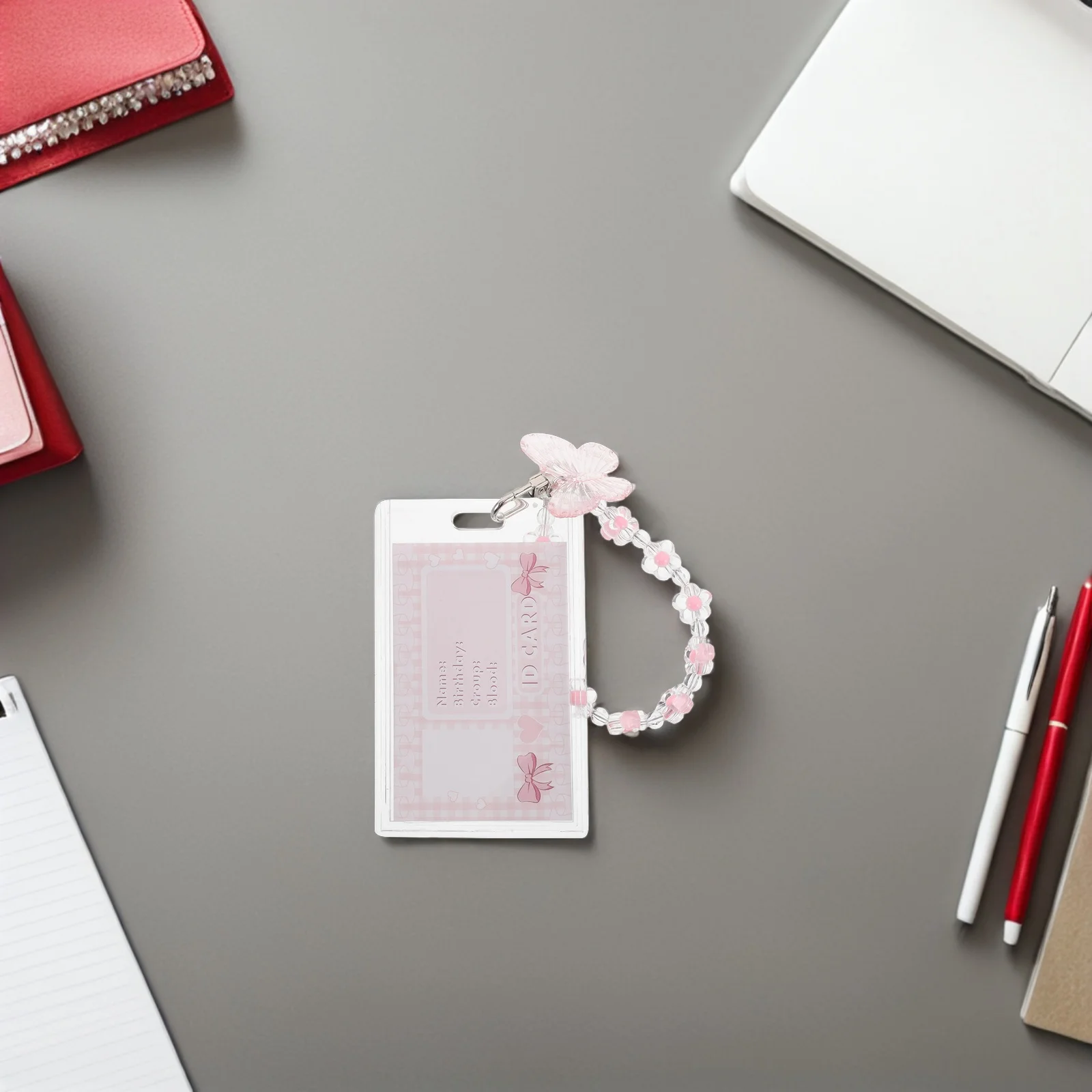 

Clear Acrylic Photocard Holder Butterfly Keychain Sturdy Transparent Id Card Protector Badge Sleeve Student Office Card Holder