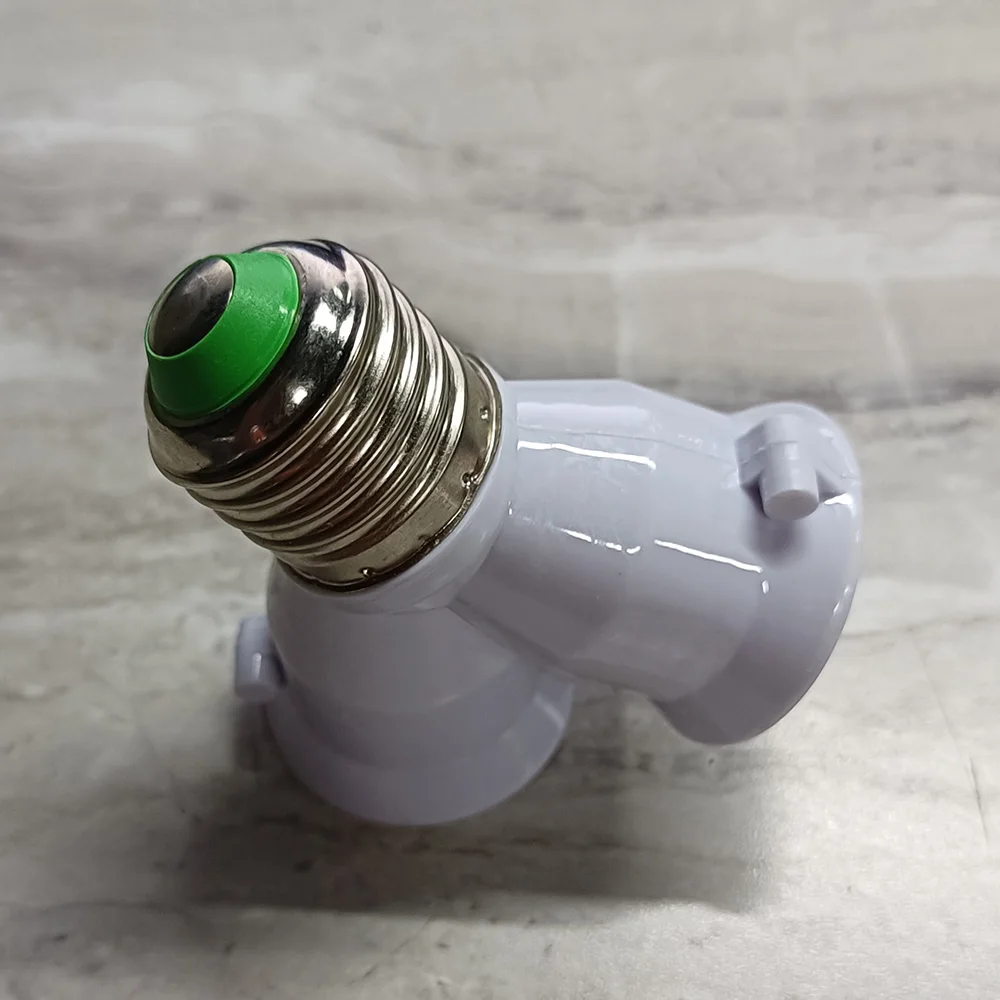 2 in 1 E27 Socket Splitter Adapter Y-Shape Lamp Holder Converter Dual Heads Lamp Holder Light Bulb Converter for Indoor