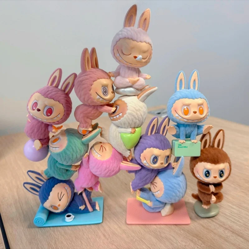 

Подлинная слепая коробка POPMART Labubu The Monsters Lazy Yoga Series, милая кукла, модная игрушка, украшение для рабочего стола, праздничный подарок, модель Kawaii