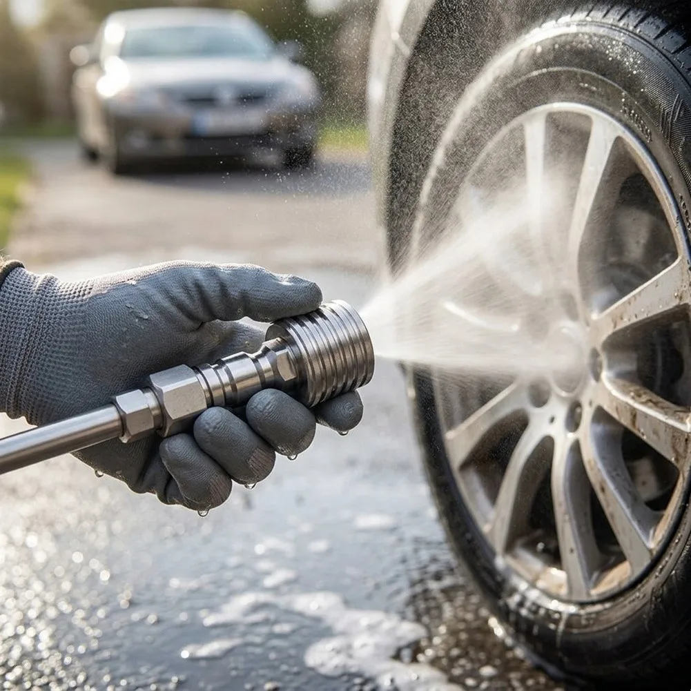For High-Pressure Washing Efficient Cleaning Accessory Stainless Steel Nozzle Home Cleaning Outdoor Cleaning Sprayer
