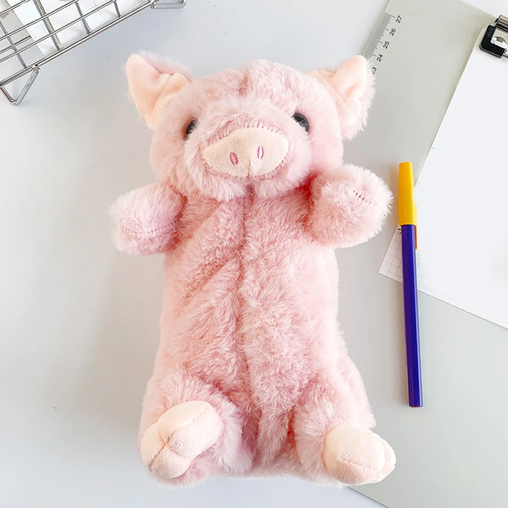 Pig Pencil Case Portable Pouch Cute Storage Bag Adorable Plush Decorative
