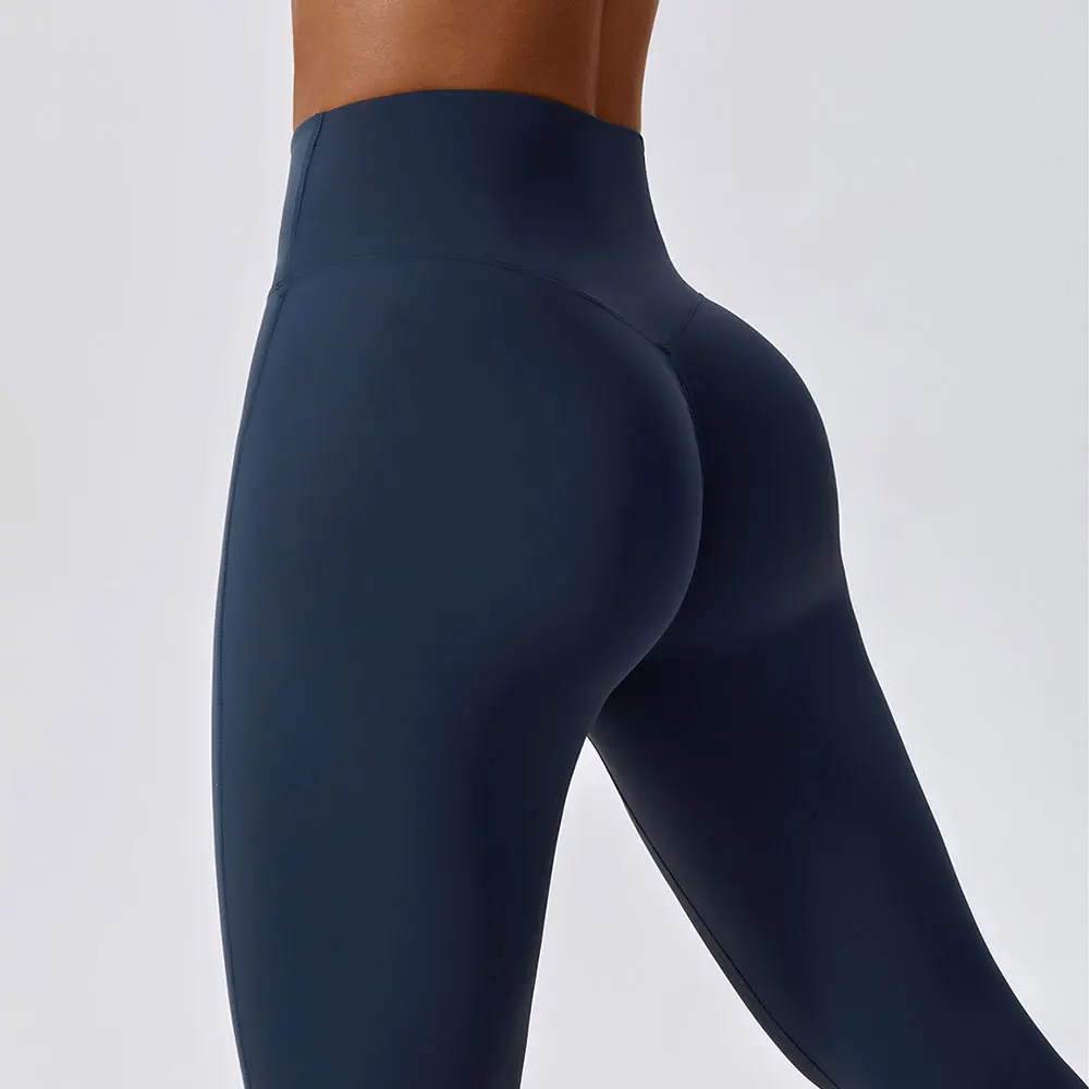 Mallas de entrenamiento de nailon para mujer, pantalones largos de cintura alta, realce de cadera, Yoga, Fitness, correr