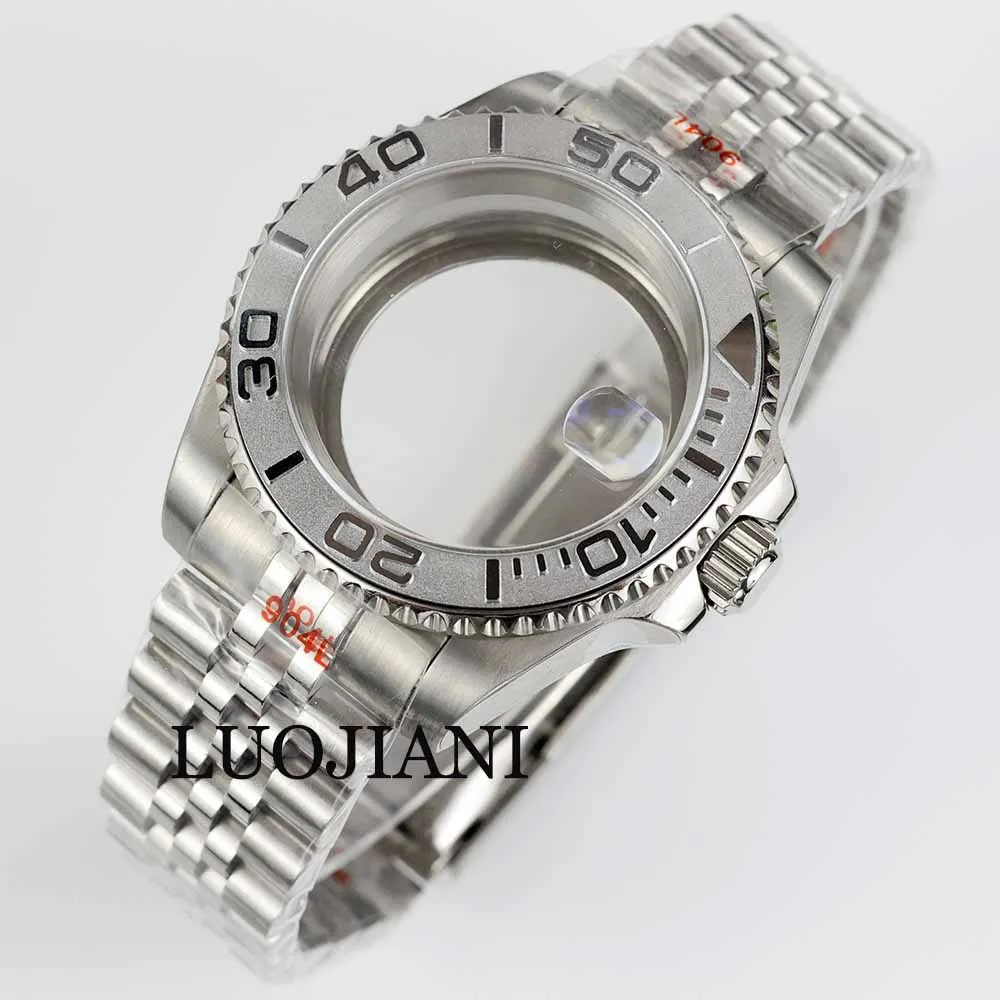 40MM NH35 Watch Case Parts Creamic Bezel Sapphire Stainless steel for NH35 NH36 movement 28.5mm Dial Yacht-Master Jubilee Strap