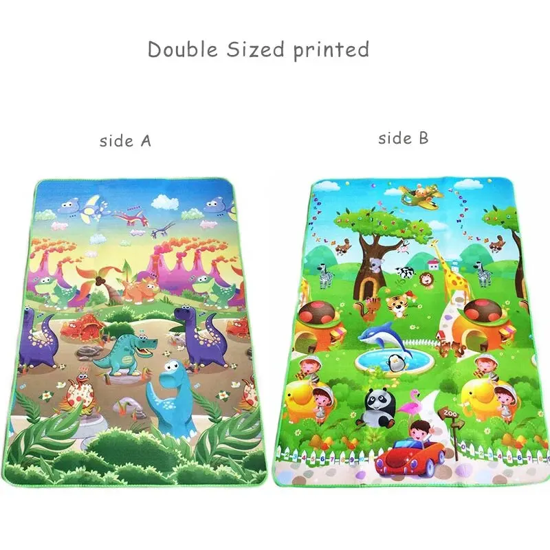 Baby Play Mat Doubel Sided Dinosaur Kids Rug Soft Floor Toddler Crawling Carpet Game Activity Gym Toys for Children Picnic Mat