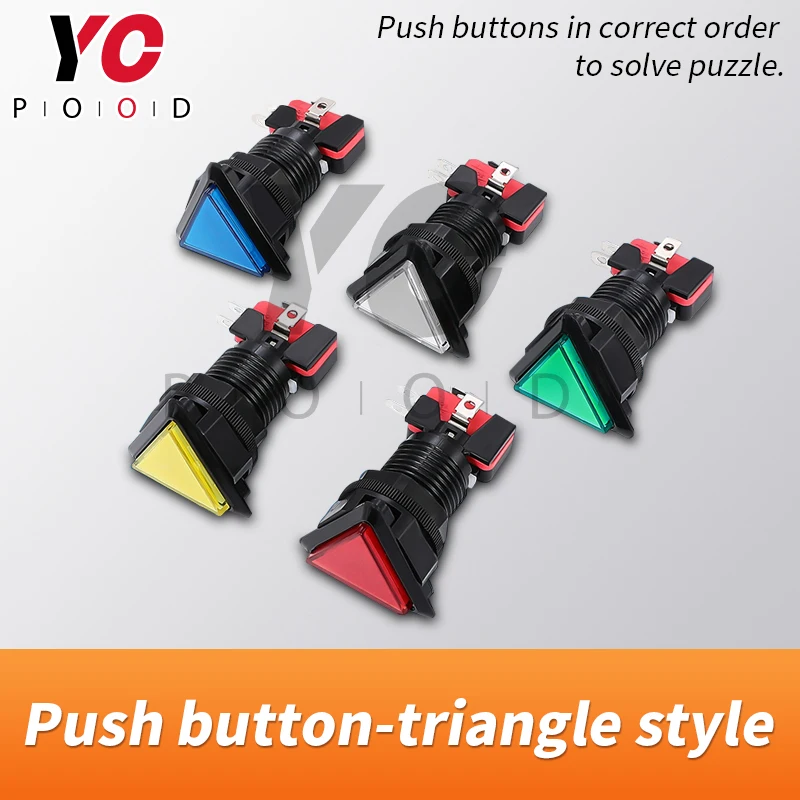 Push Button Escape Room Props Triangle Button Push Buttons in correct order to solve puzzle Escape Game Push Button