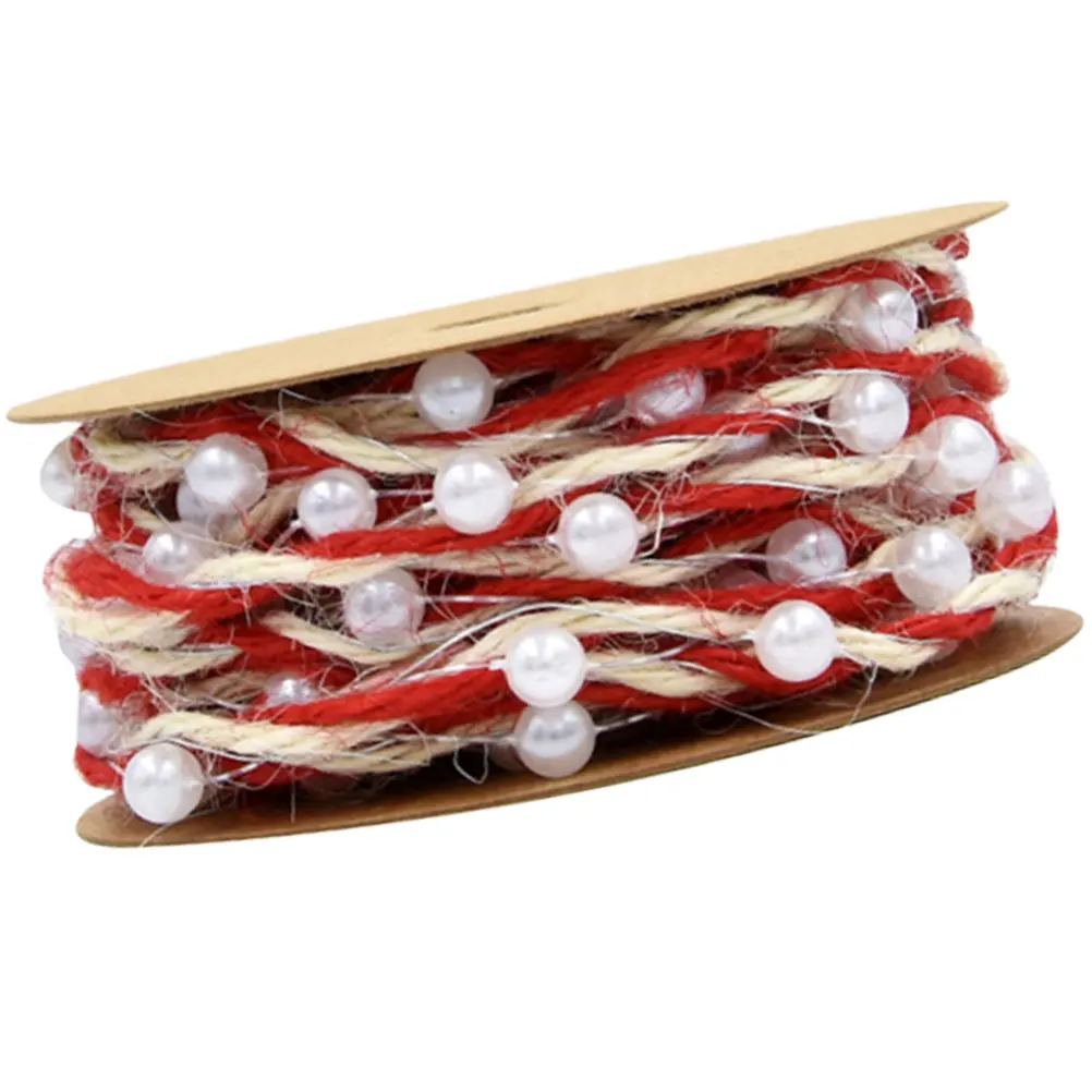 

Contrast Color Hemp Rope Webbing Ribbons Bead Gift Wrapping Pearlescent Decor Reusable Cut Needed DIY Projects Home