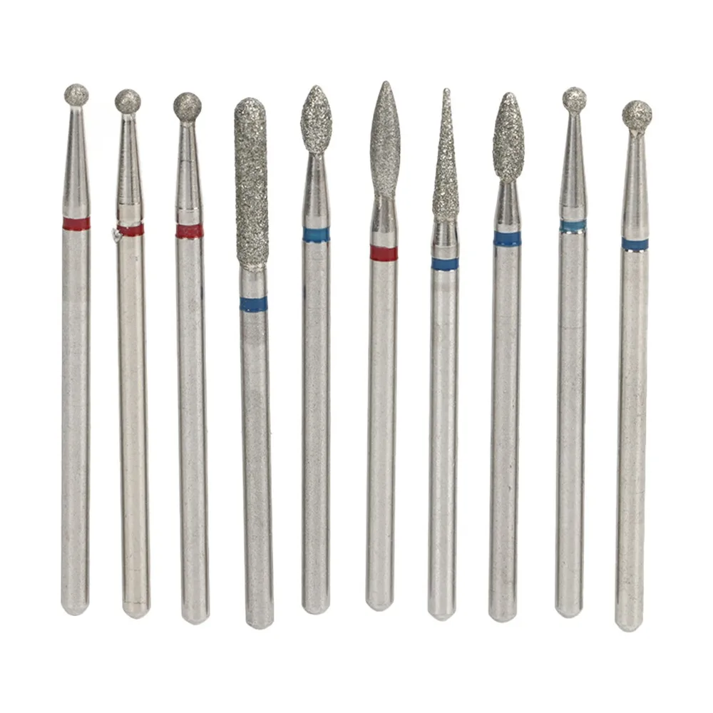 30pcs Dustproof Acrylic Cover Nail Drill Bits Set Standard 2.35mm Hole Size Nail Grinding Heads Set