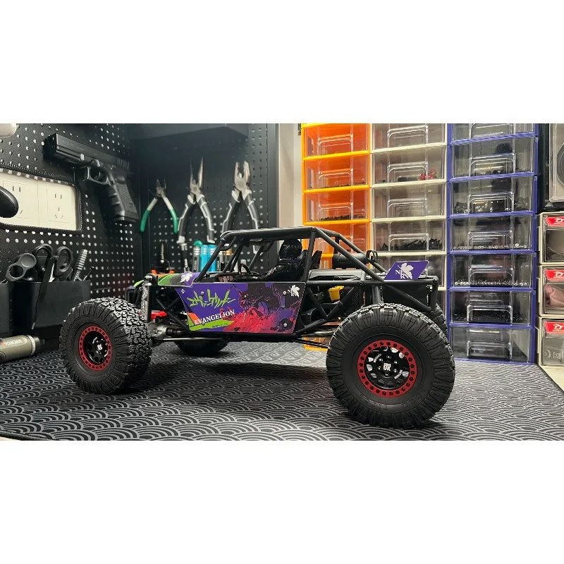 Decoración de carcasa de coche simulada de Metal con pegatinas pintadas para coche trepador de control remoto D1RC VP H10, estante de tubos de aleación de titanio Phoenix, 1/10