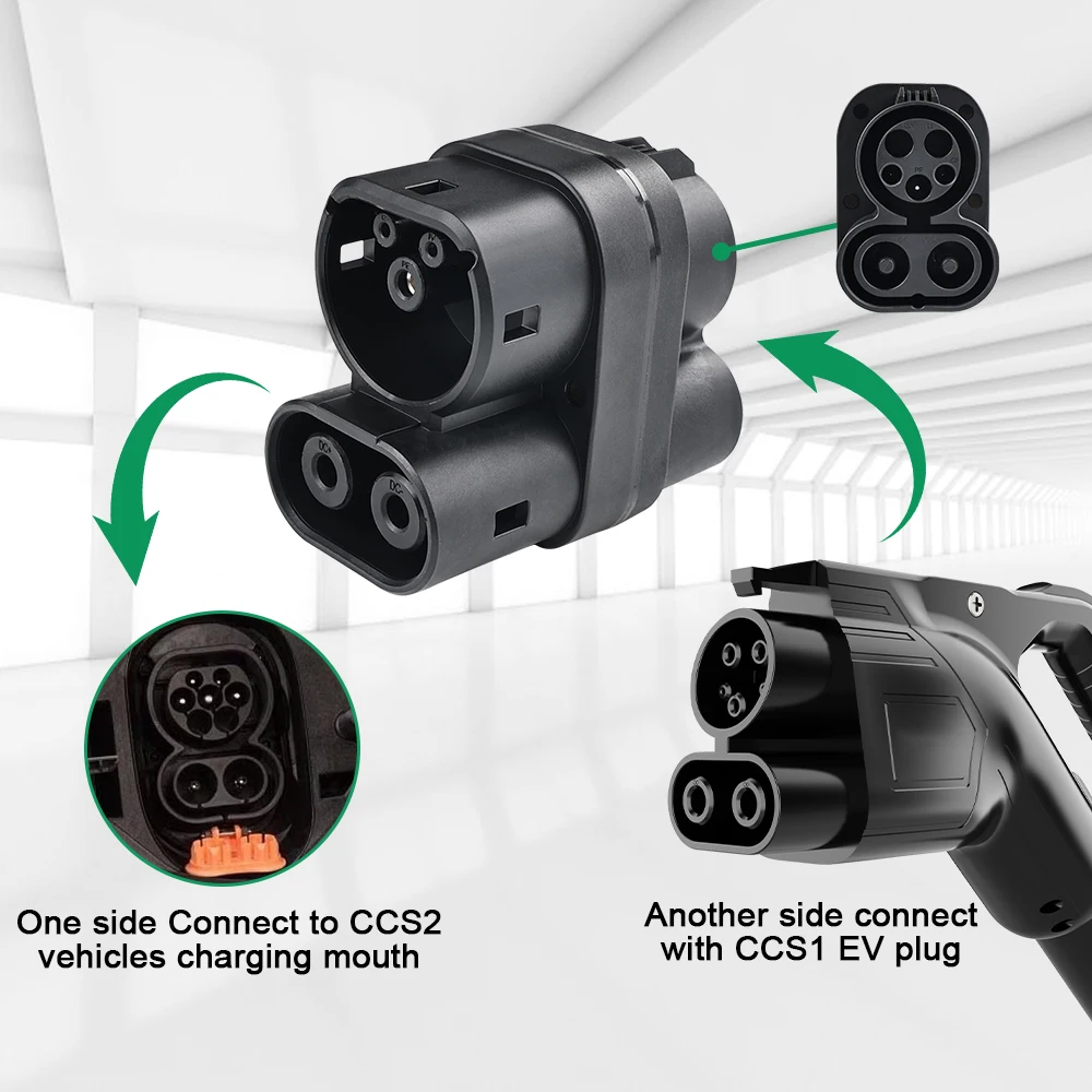 IPENGEN Ccs1 to Ccs2 Адаптер автомобильного зарядного устройства постоянного тока Адаптер 250 кВт Ccs Combo 1 to Ccs Combo 2 EV Адаптер для быстрой зарядки