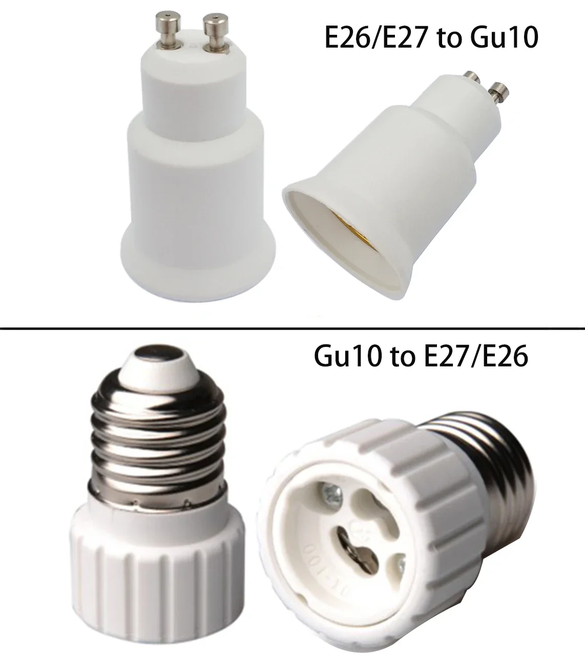 

Gu10 To E26 e27 Lampholder Adapter Fireproof Screw E26 E27 To 2Prong Gu10 LED Lamps Spotlight Bulb Light Socket Adaptor