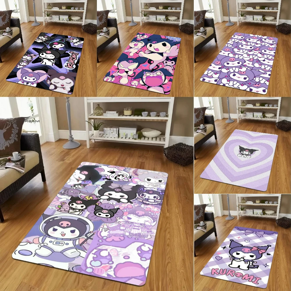 

MINISO Sanrio Kuromi Inspired Theme Carpet for Living Room Decor Bedroom Non-slip Area Rugs Floormat Indoor Doormat Fans Gift