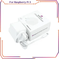 New Raspberry Pi 5 Power Supply Type-C 5A 27W PSU 1.2M Cable 100-240V US UK Plug for Raspberry Pi 5