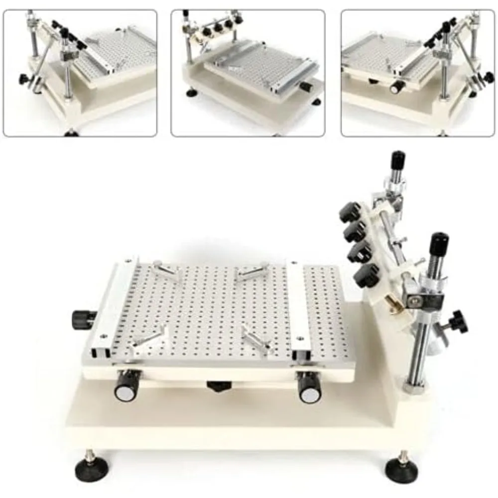 3040 Solder Paste Printer, Manual SMT PCB Stencil Printer,Adjustable Height, High Precision 11.8x15.7in Screen Printing Machine