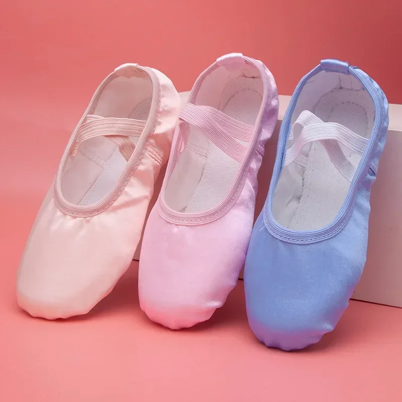 Cat Claw Satin Ballet Shoes Body Practice Dance Shoe Adult Exam Performance Soft Bottom Pink Flesh Blue Yoga Flat Women