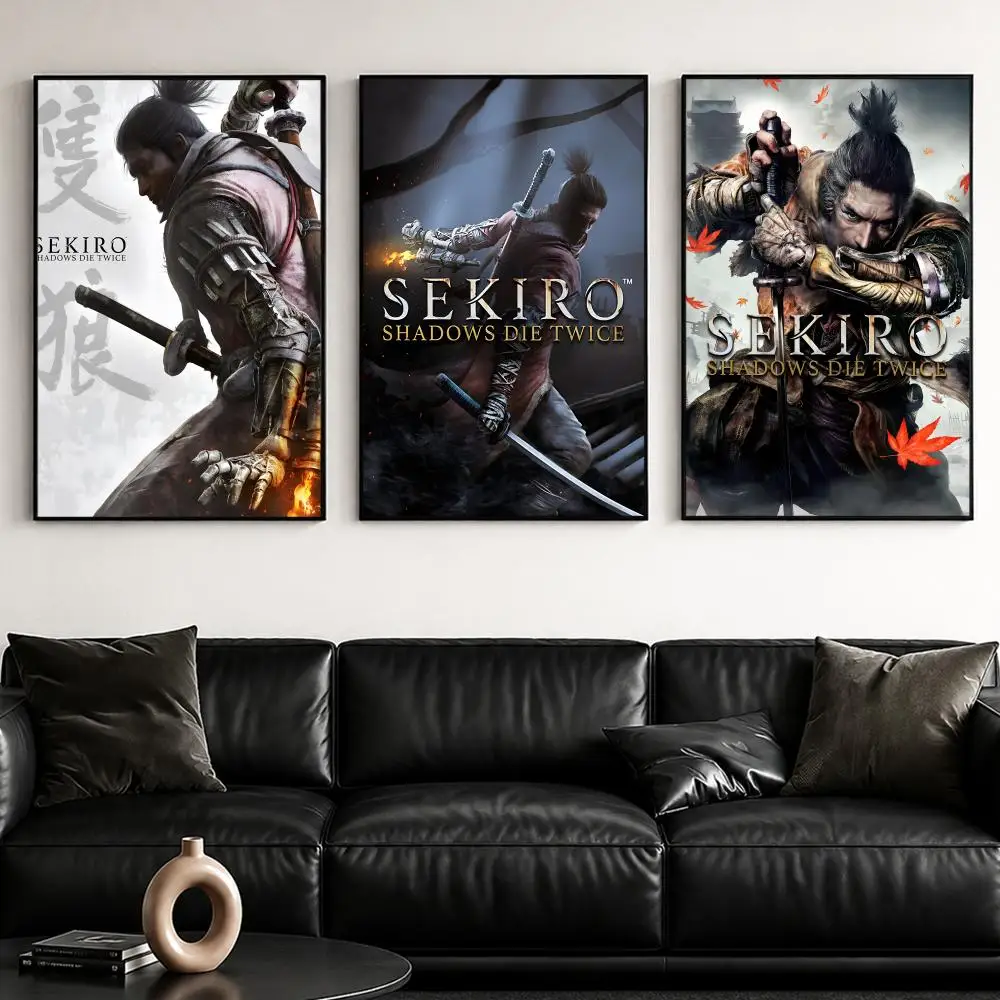 Warrior S-Sekiro: Shadows Die TwiceS Poster Self-Adhesive Stylish Art Print Poster Wall Home Decor
