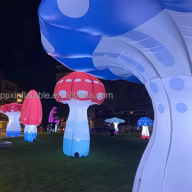 Giant Inflatable Halloween Mushroom Decoration Led Lighting Inflatable Mushroom For Music Festival