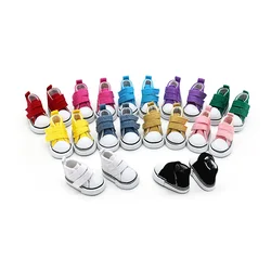 BJD Accessories 5cm 1/6 Doll Shoes Handmade Shoes For Dolls Mini Canvas Shoelace Doll Accessories Casual Toys Gift For Children