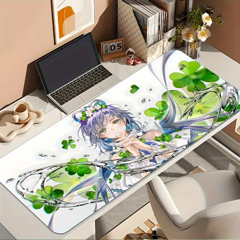 

Cute Clover Anime Girl Large Mouse Pad, Anti-Slip Gaming Desk Mat