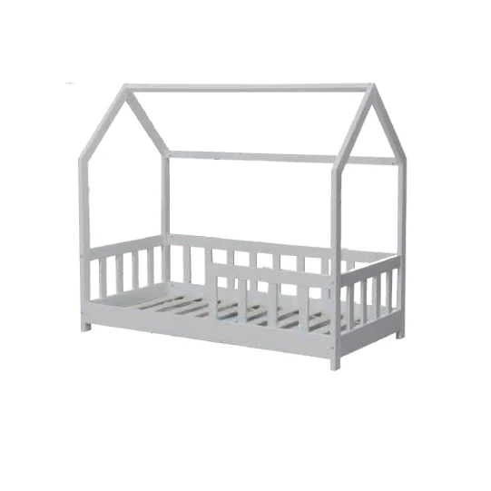 Modern Simple House Shape Design New Style Wood Frame Floor Kids Bed for Bedroom Wooden Children Furniturepromote sales