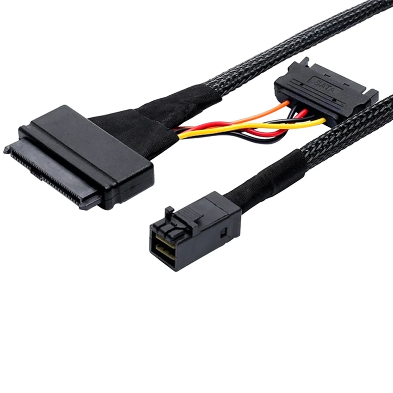 KK-B2-Mini SAS SFF8643 U.2 To 8639+15PIN Power Cable NVMe Hard Disk Data Connection Cable SFF8643 To SFF8639 Hard Disk Cable