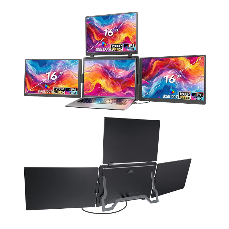 OEM Wholesale 16 Inch 1200P Quad Portable Monitor IPS USB C Dual Screen Laptop Extender Factory Direct for Business