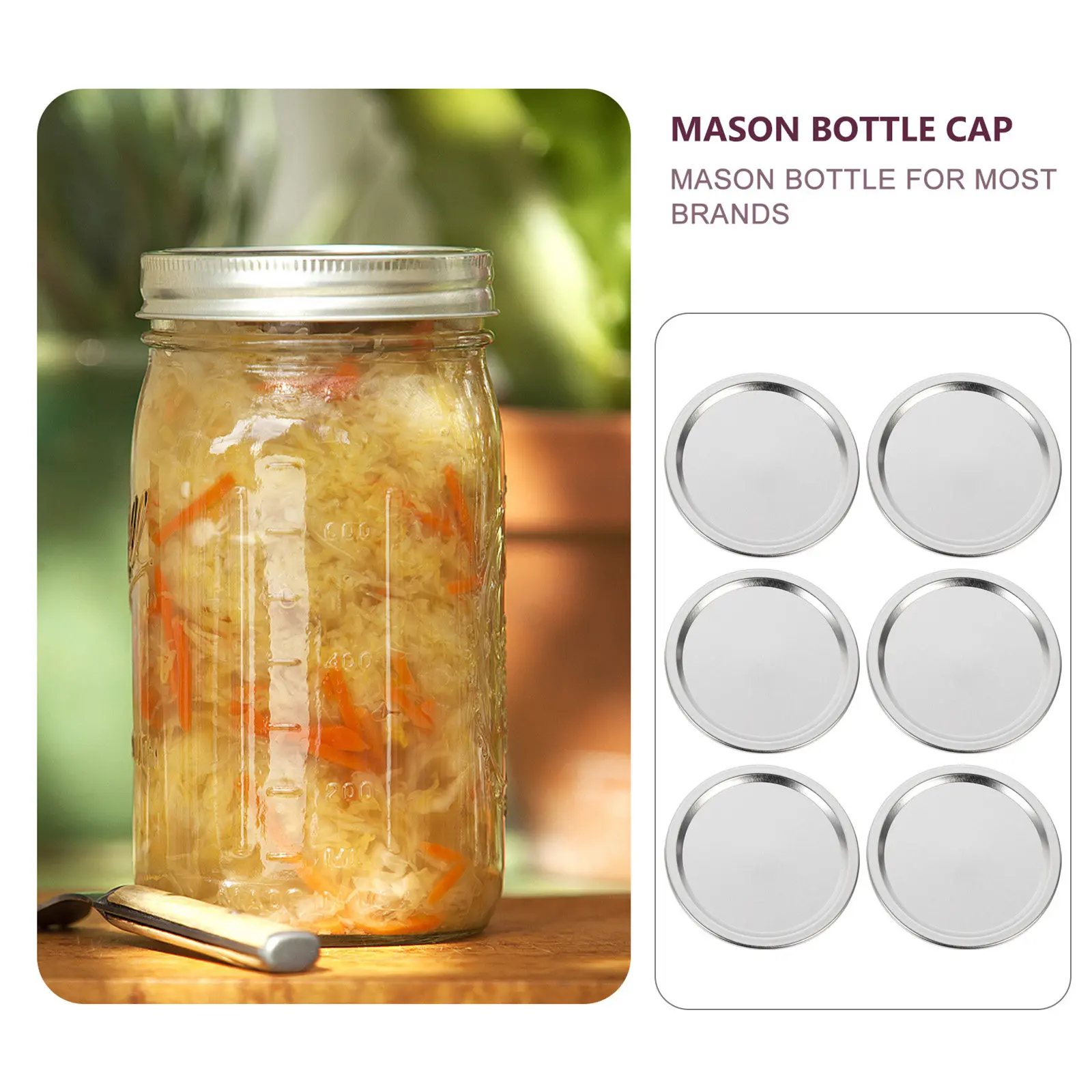 20Pcs Metal Jar Lids Airtight Seal Leak Proof Canning Lids Caps for Storage Preserving Food Grains Candy Sugar Covers