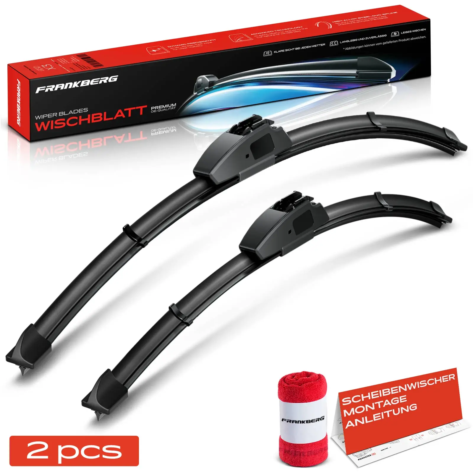 Frankberg 2x Schijfwisserwisserblad voor links rechts voor Honda S2000 1J5 2.0L 2.2L 1999-2004