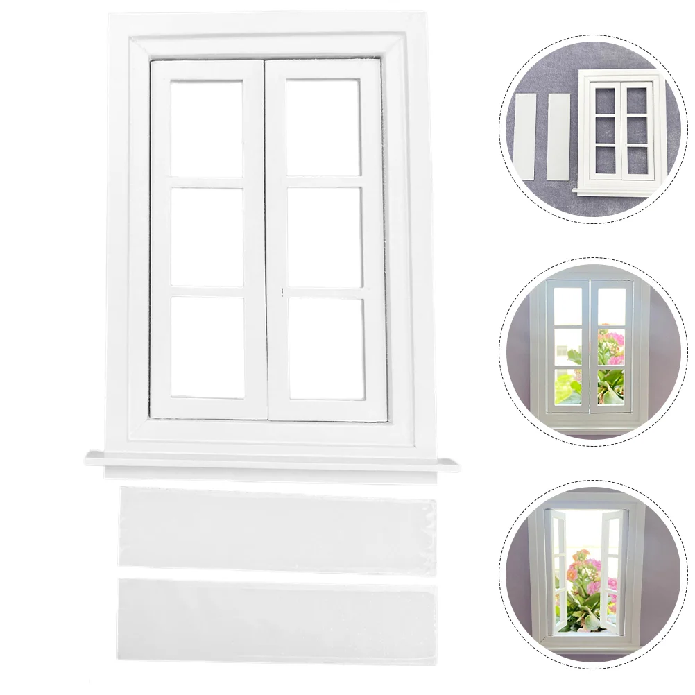 Window Shutters Dollhouse Mini Supplies Toy Tiny Frame Decor Miniature Things White Small