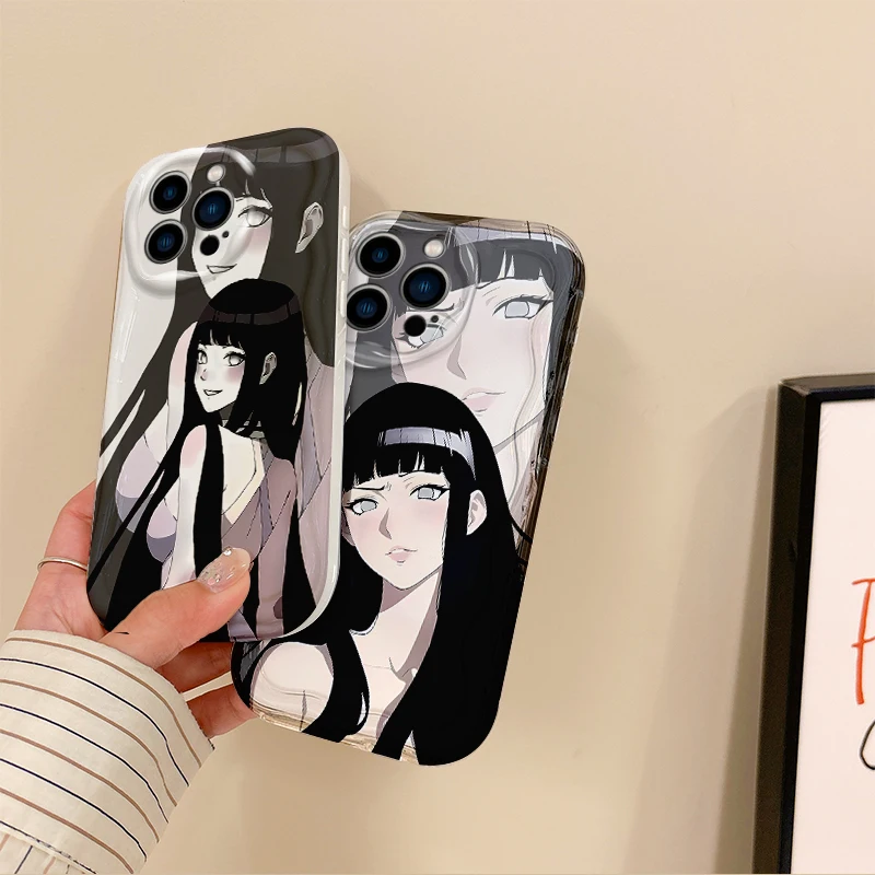 Fashion N-Narutos Hinata Anime Phone Case For iPhone 16 Pro Max Case 15 14 13 12 11 8 7 Pro X XR XS Max Silicone Dustproof Cover