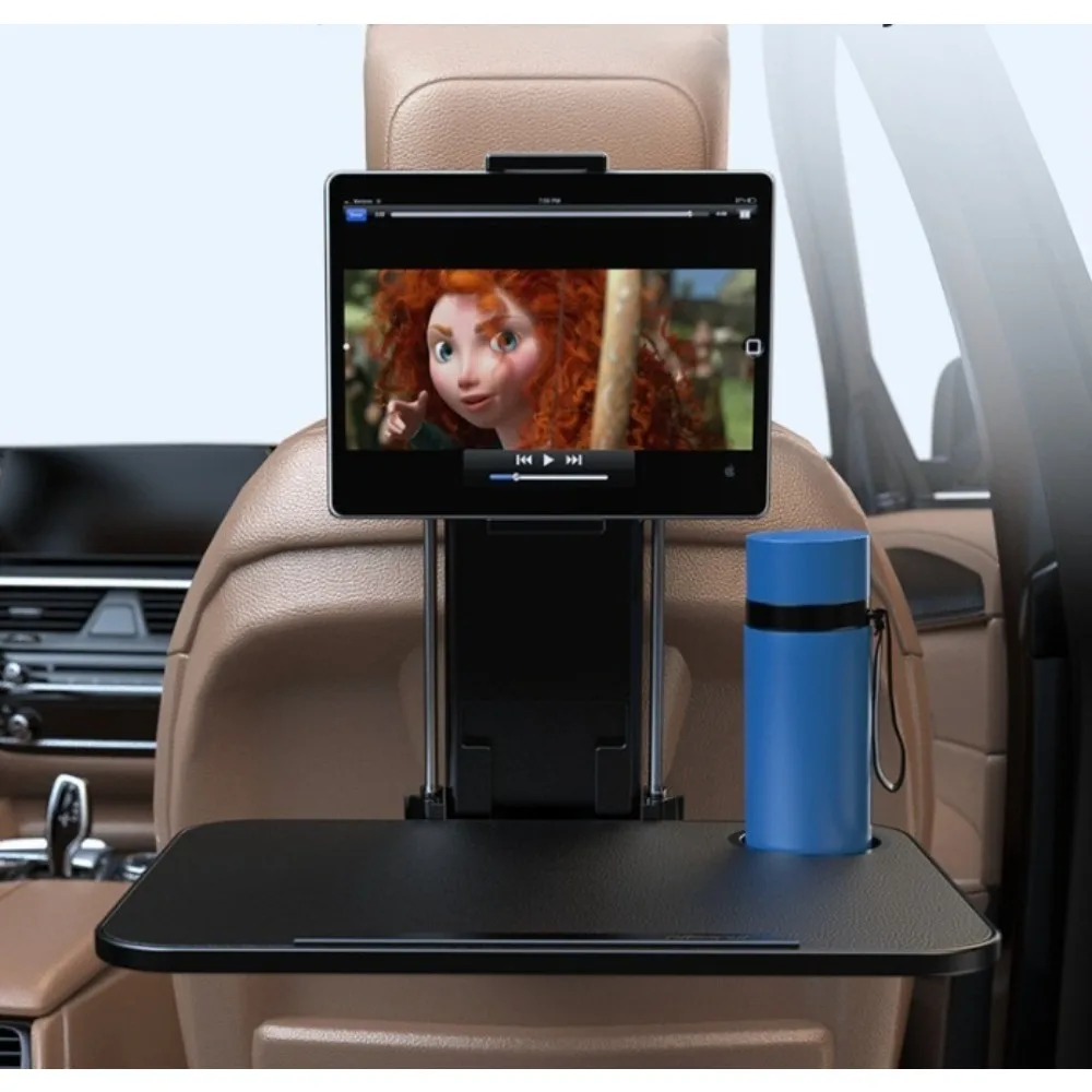 

Car Back Seat Tray Table for Kids Travel Tray Desk Organizer Foldable Work Eat Laptop Computer with Phone Holder Stand