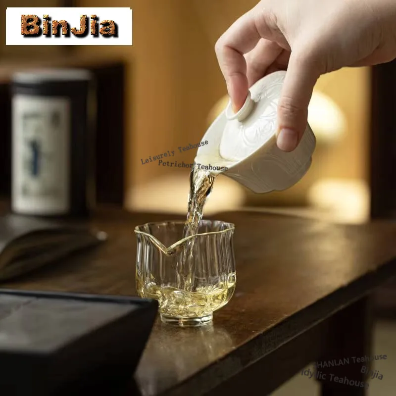 120ml Lotus Petal Cover Bowl Zen Ding Kiln White Tea Tureen Boutique Anti-scald Gaiwan Tea Brewing Kettle Tea Services Crafts