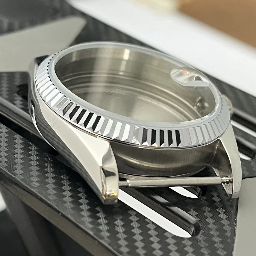 حافظة فولاذية 39 مللي متر NH35 ملحقات غطاء خلفي شفاف مناسب لحركات NH35 وNH36 حزام 20 مللي متر