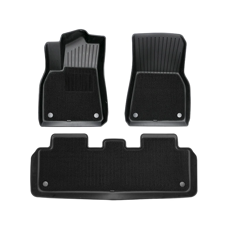 

6PCS Floor Mats for Tesla Model Y Double Layer 3D TPE Menis Carpet Velvet Waterproof Washable Two Layers Car Floor Pads