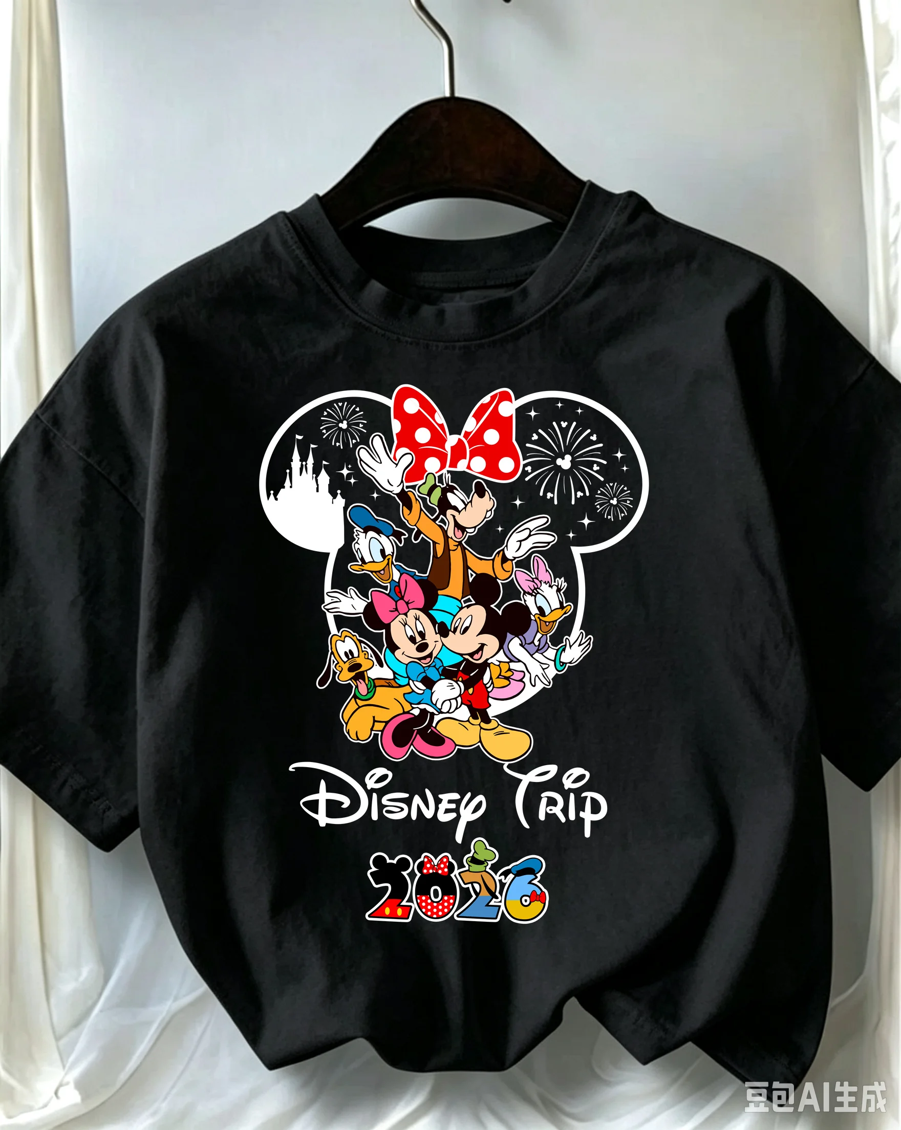 Disney Princess Full Print Kids Girls T Shirt Summer Short Sleeve Trendy Graphic Tee Casual Toddler Outdoor Playwear