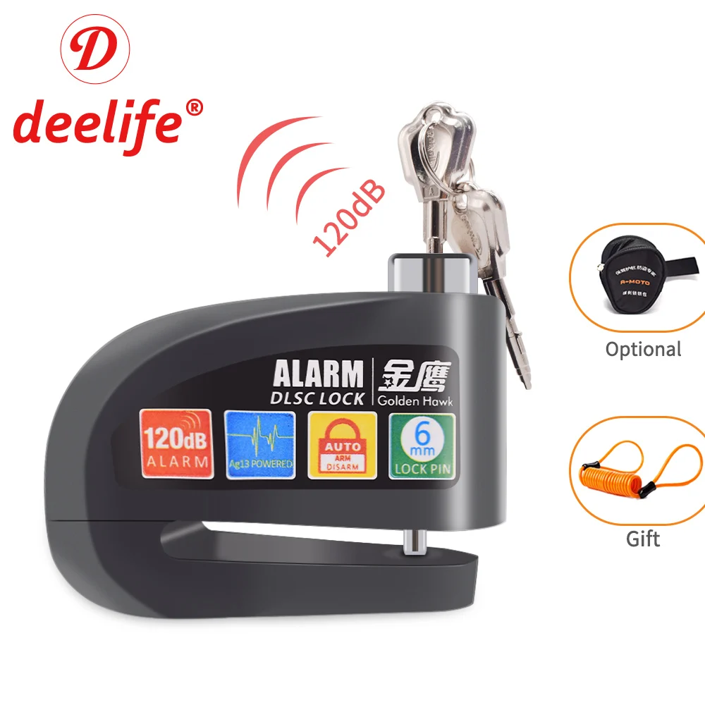 Deelife Disc Lock for Motorcycle Moto Bicycle Motorbike Motor Bike Brake Disk Padlock