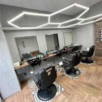 110-240V Super Bright 6500K Cool White Hexagon LED Garage Lamp Ceiling Store Fixture Car Detailing Shop Workshop Gym Barbershop