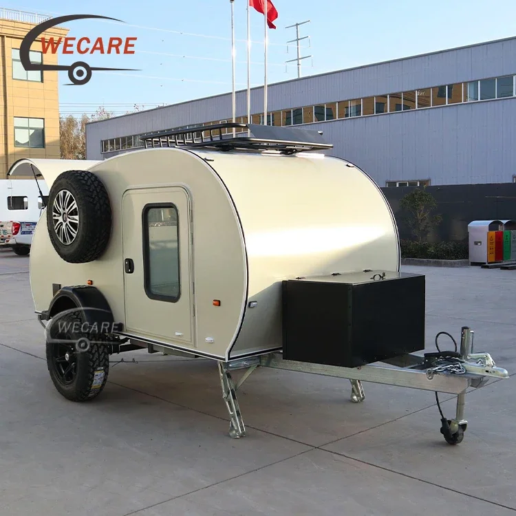 Wecare Factory Custom Mini Off Road Teardrop Caravan Slide in Camper Van Trailers Camping Caravan Small Travel Trailer for Sale