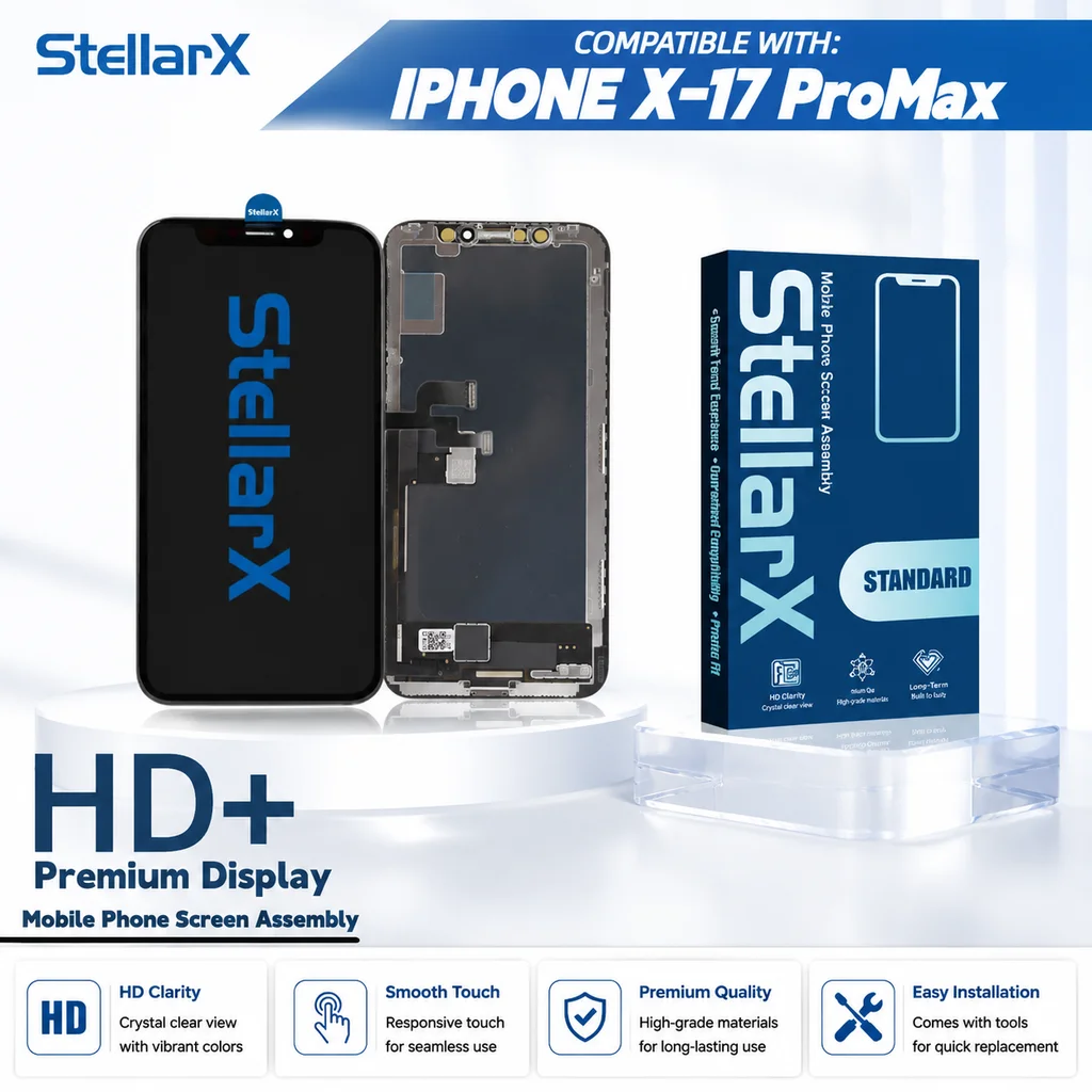 StellarX for iPhone Standard Series HD+ Screen Replacement for iPX XSMAX XR 11 12 13 14 15 16 Display Repair Part With free tool