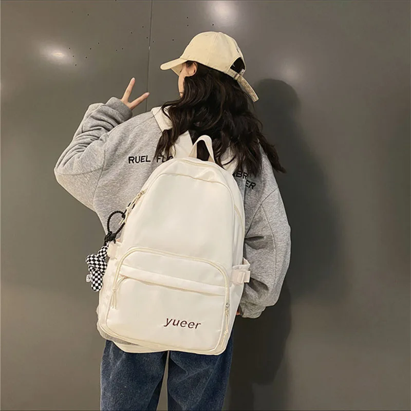 

Luxury Designer Backpack Women's Bag 2022 Trend Large Capacity Schoolbags for Girls Outdoor Travel Solid Causal Female Backbags