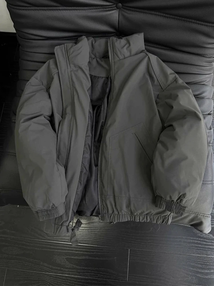 معطف كاكي فلايت جايت من القطن للرجال شتوي ثي ملابس خارجية من القطن الدافئ كلينفيت بياقة واقفة خبز فضفاض مناسب طويل Sve Zi...