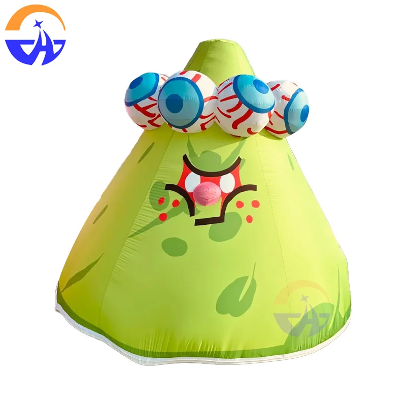 Modelo de aire creativo de volcán multiojos de dibujos animados inflables: accesorios decorativos para actividades al aire libre
