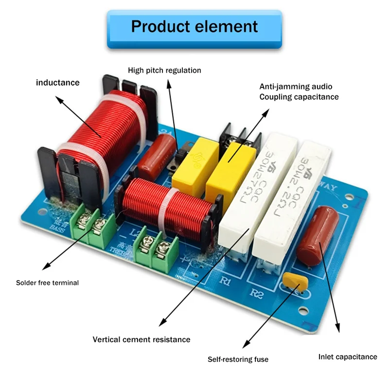 뉴텍 PA-2A 450W 2웨이 오디오 스피커 디바이더 트레블 베이스 주파수 분배기 KTV 무대 전문가용 스피커 크로스오버