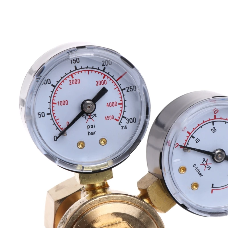 1pc Argon CO2 Gauges Pressure Reducer Mig Flow Meter Control Valve Dual Gauge Welding Regulator 108x120x125mm