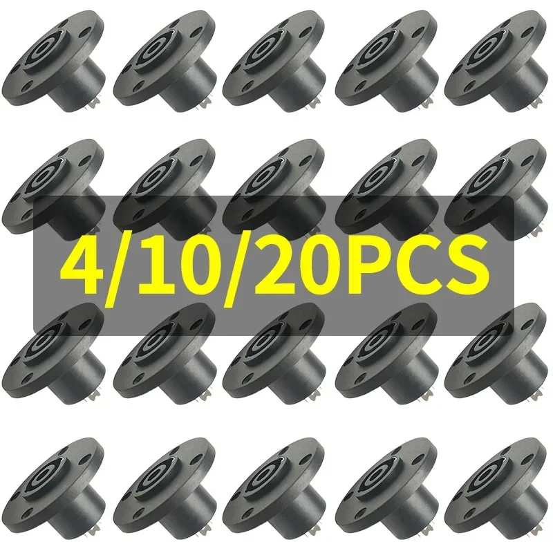 4/10/20pcs 4-Pin Neutrik Style Panel Mount Socket - Circular Locking Connector for Pro Stage Audio Rack