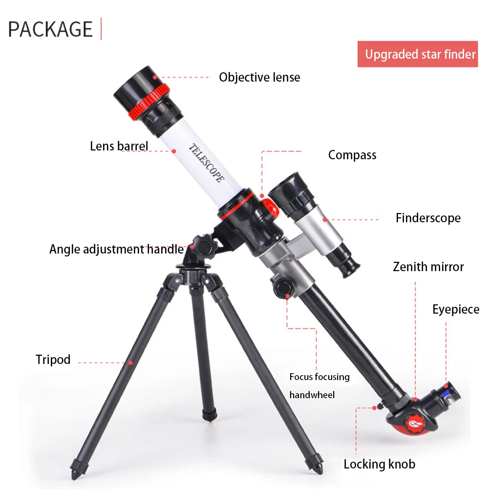 HD High Magnification Professional Astronomical Telescope Children Students Dual-Use Science Experiment Monocular Stargazing Bin