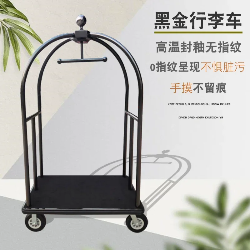 Luggage Lobby Hotel Handling Flat Car Silent Wheel Thickened Titanium Crown Metal Hand Push Individual Passenger