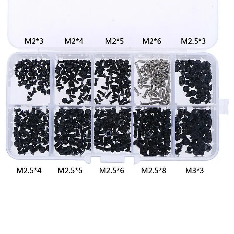 500Pcs M2/M2.5/M3 Screw Laptop Notebook Computer Screw Assortment Kit Using for IBM For HP For Dell Hardware Parts