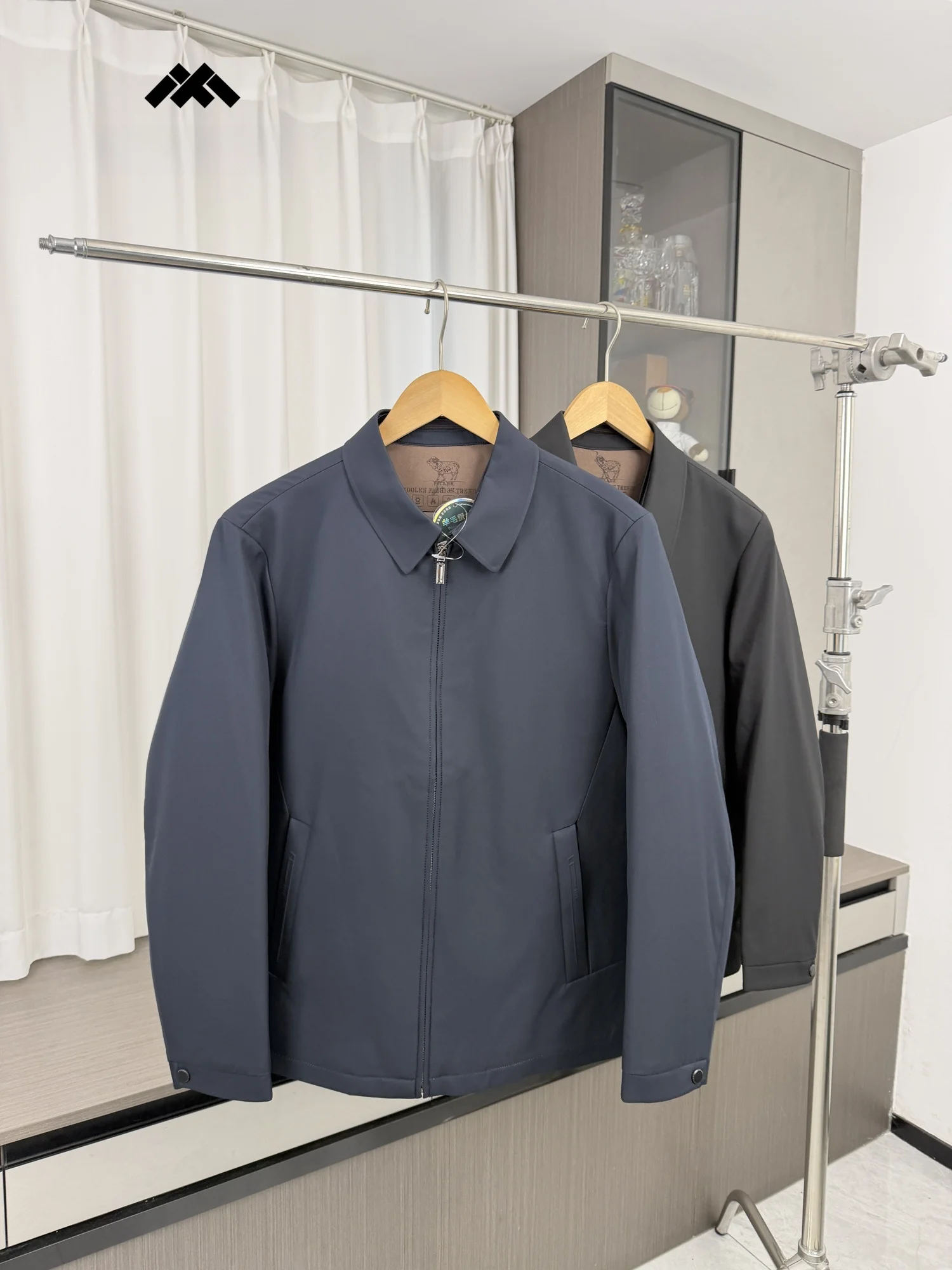 Wool Silk Filled Cotton Jacket Collared Casual Men's Business Administration Outerwear Autumn Winter Warm Loose Fit