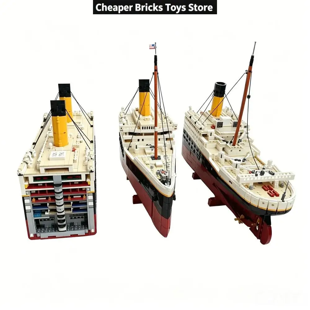 Großer historischer Ozeanliner-Baustein, detaillierter Dampfschiff-Bausatz für Erwachsene, Heimdekoration, ideal als Festgeschenk