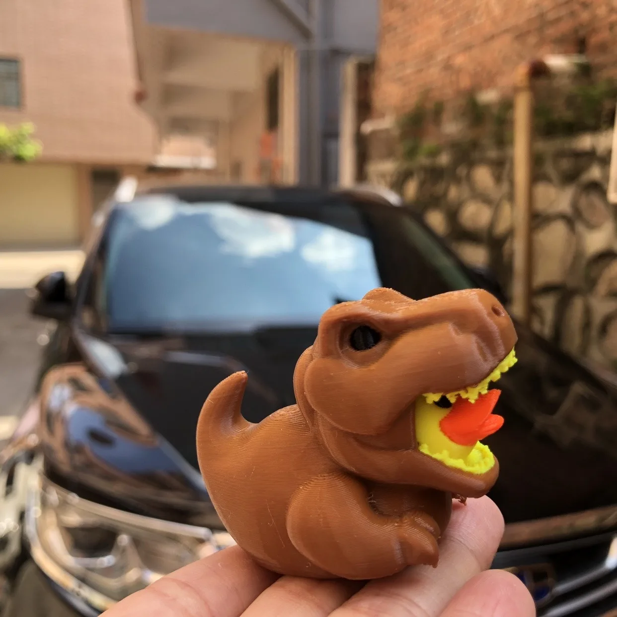 3D Printed Dinosaur Duck Statues, Dinosaur Shaped Duck Statues, Creative Gothic Fun Decorations, Desktop Duck Plastic Ornaments view 3